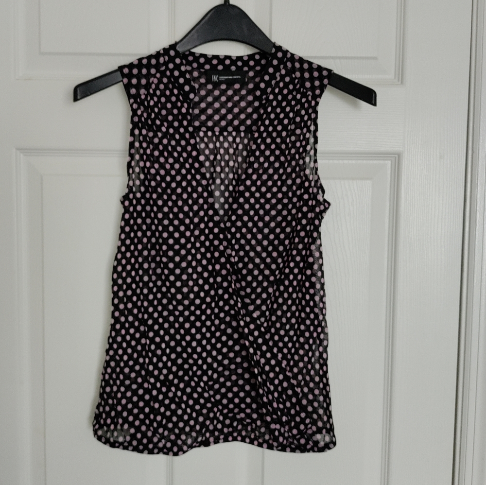 INC INTERNATIONAL CONCEPTS Petite sleeveless sheer surplice top